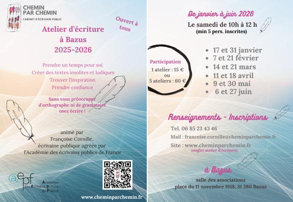 Calendrier atelier ecriture