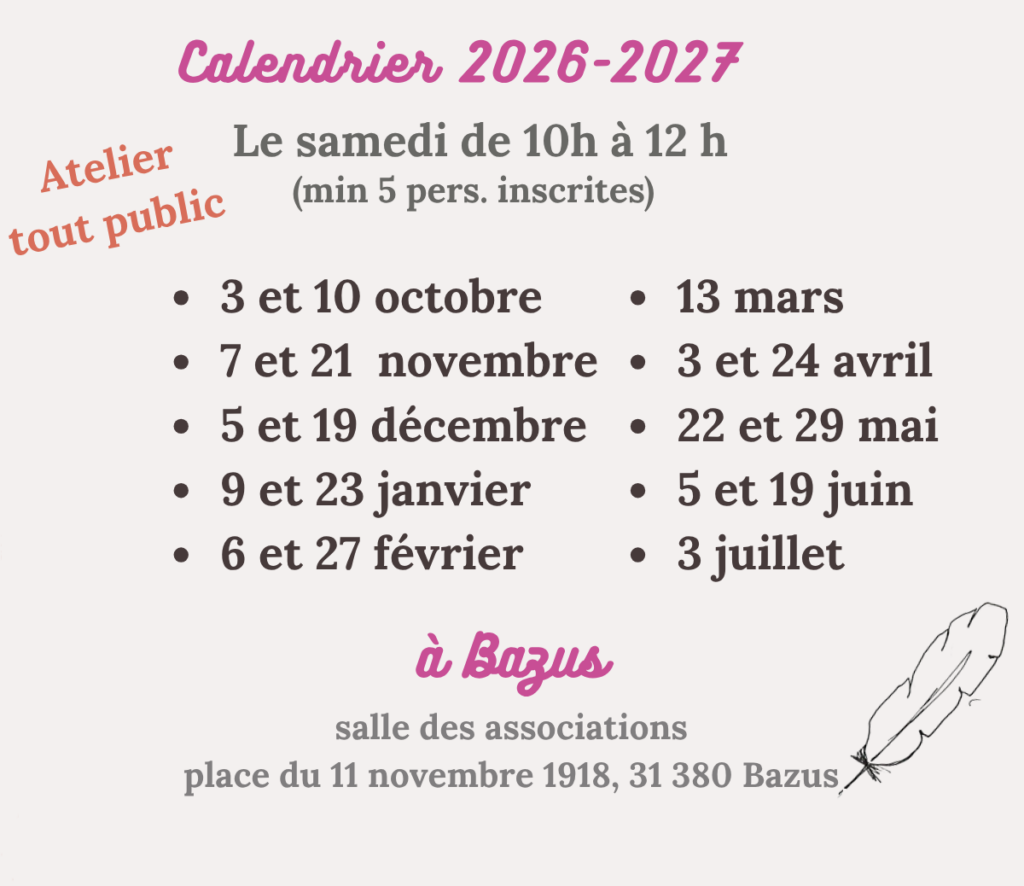Atelier Bazus-Horaires 2026-2027